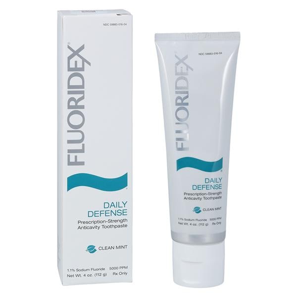 Fluoridex Daily Defense Toothpaste 4 oz Clean Mint Tubes 1.1% NaF 6/Ca