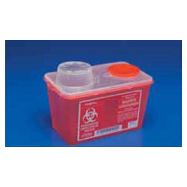 Monoject Sharps Container 4qt Translucent Red 10.56x6.75x7.08" Vert Drp Plstc EA, 40 EA/CA