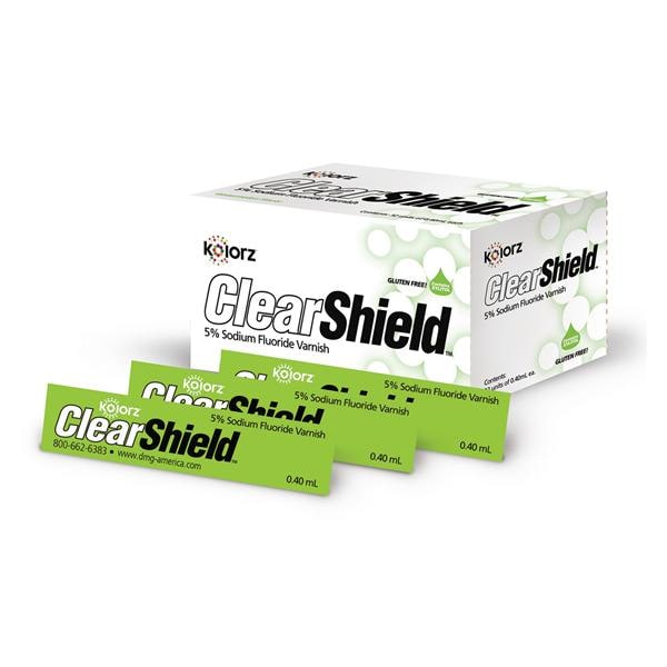 Kolorz ClearShield Fluoride Varnish Unit Dose 5% NaF 0.4 mL Bubblegum 35/Bx
