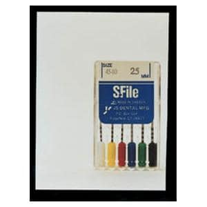 S-File Hand File 21 mm Size 15-40 Stainless Steel Assorted 6/Pk