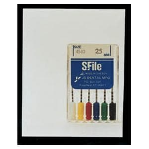 Hand S-File 21 mm Size 8 Stainless Steel Grey 6/Pk