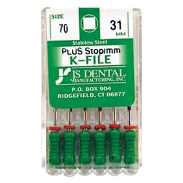 K-File Plus 31 mm Size 70 Stainless Steel Green 6/Bx