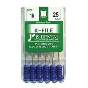 K-File 25 mm Size 10 Stainless Steel 6/Pk