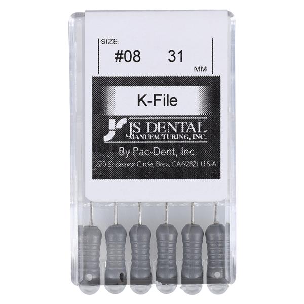 Hand K-File 31 mm Size 8 Stainless Steel Grey 6/Pk
