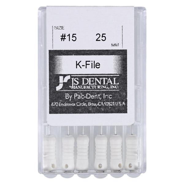 K-File 25 mm Size 15 Stainless Steel 6/Pk