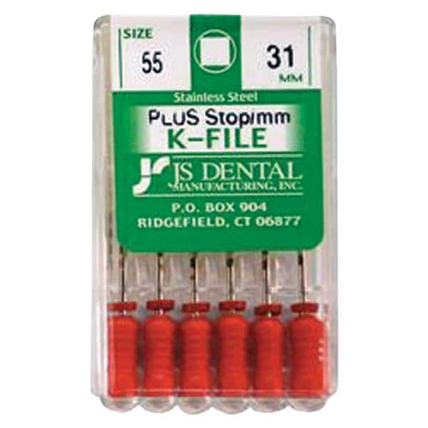 K-File Plus 31 mm Size 55 Stainless Steel Red 6/Bx