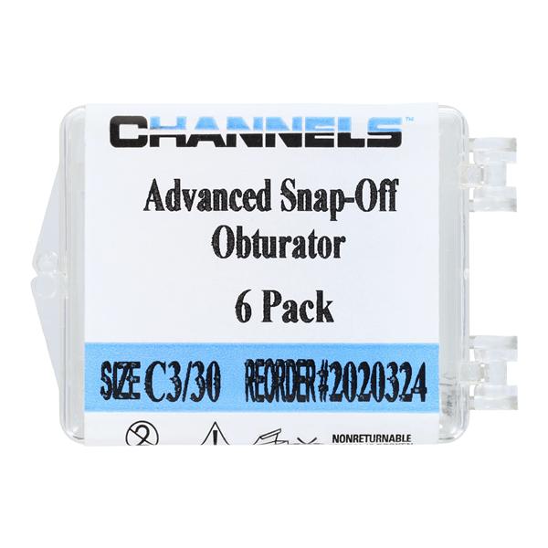 Channels Snap-Off Obturators Size 30 Blue 6/Pk