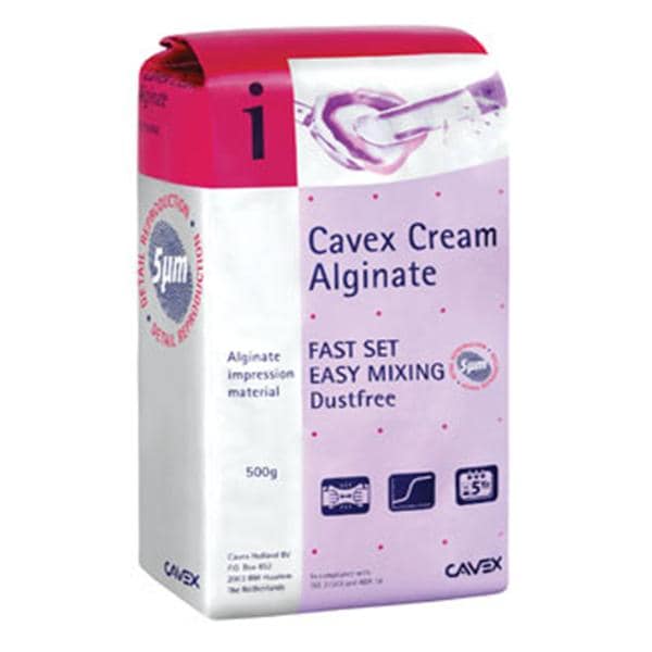 Cavex Cream Dust Free Alginate 500 Gm Pouch Package Fast Set Ea