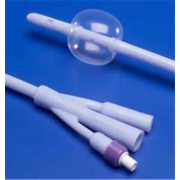 Dover 3-Way Foley Catheter Straight Tip 100% Silicone 18Fr 30cc