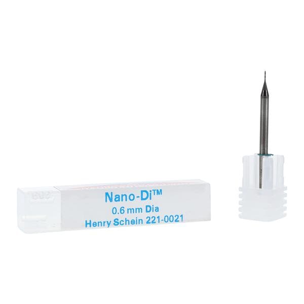 Nano-Di Diamond 2 Flute Ball End Milling Bur 0.6mm Ea