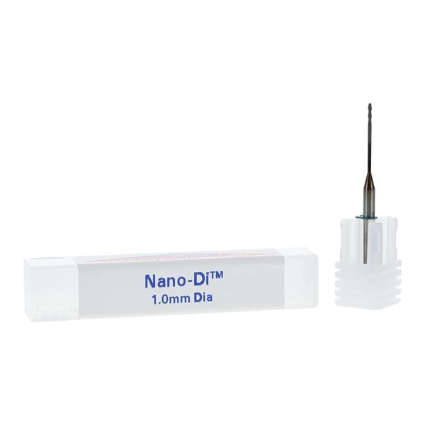 Nano-Di Diamond 2 Flute Ball End Milling Bur 1.0mm Ea