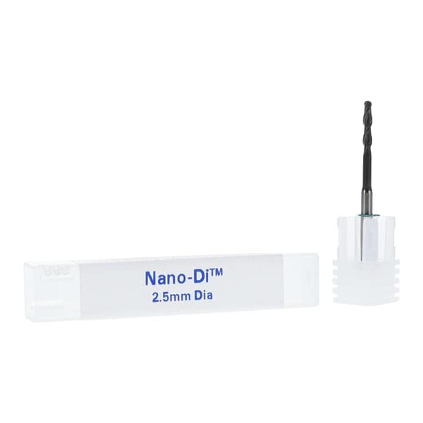 Nano-Di Diamond 2 Flute Ball End Milling Bur 2.5mm Ea