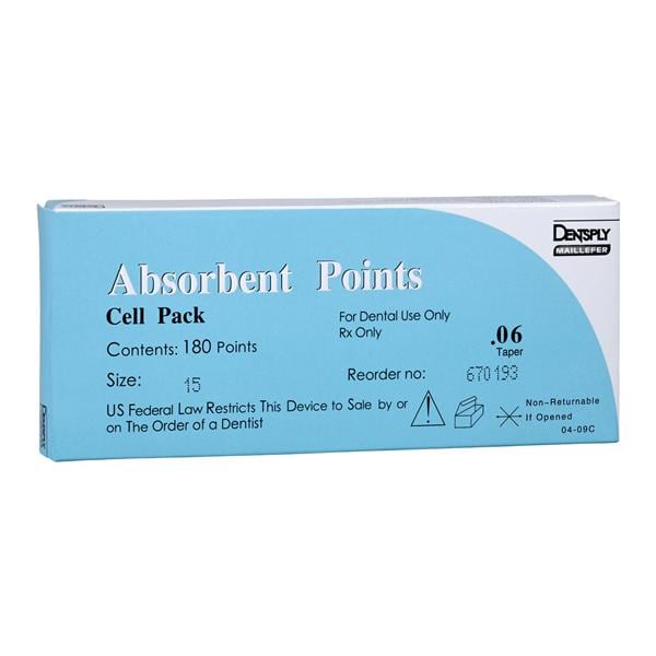 Absorbent Points Size 15 0.06 White 180/Bx