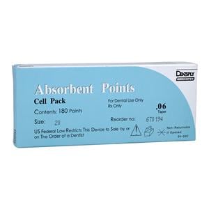 Absorbent Points Size 20 0.06 Yellow 180/Bx