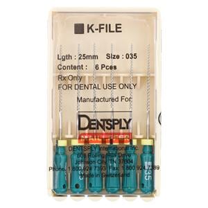 Hand K-File 25 mm Size 35 Stainless Steel Green 6/Pk