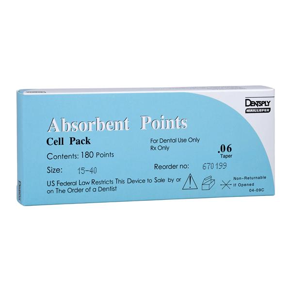 Absorbent Points Size 15-40 Assorted 0.06 Assorted 180/Bx