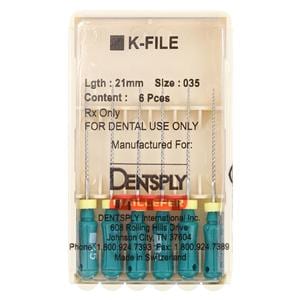 Hand K-File 21 mm Size 35 Stainless Steel Green 6/Pk
