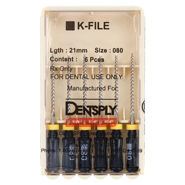 Hand K-File 21 mm Size 80 Stainless Steel Black 6/Pk