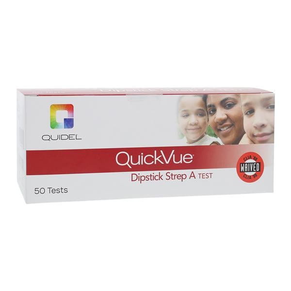 QuickVue Strep A Dipstick Test CLIA Waived 50/Bx, 12 BX/CA