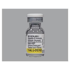 Nabi-HB B Immune Globulin Injection 312iu/mL Non-Returnable SDV 1mL Ea