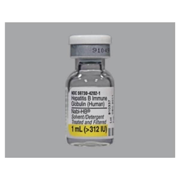 Nabi-HB B Immune Globulin Injection 312iu/mL Non-Returnable SDV 1mL Ea