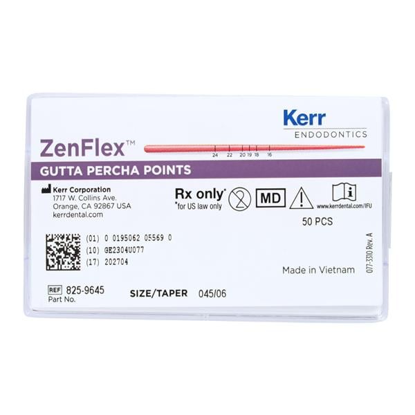 ZenFlex Gutta Percha Size 45 White 50/Pk