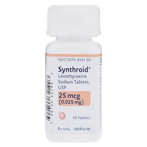 Synthroid Tablets 25mcg Bottle 90/Bt