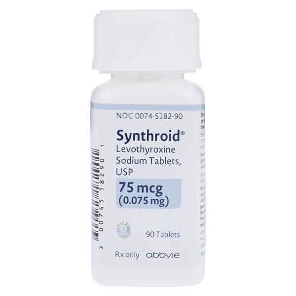 Synthroid Tablets 75mcg Bottle 90/Bt