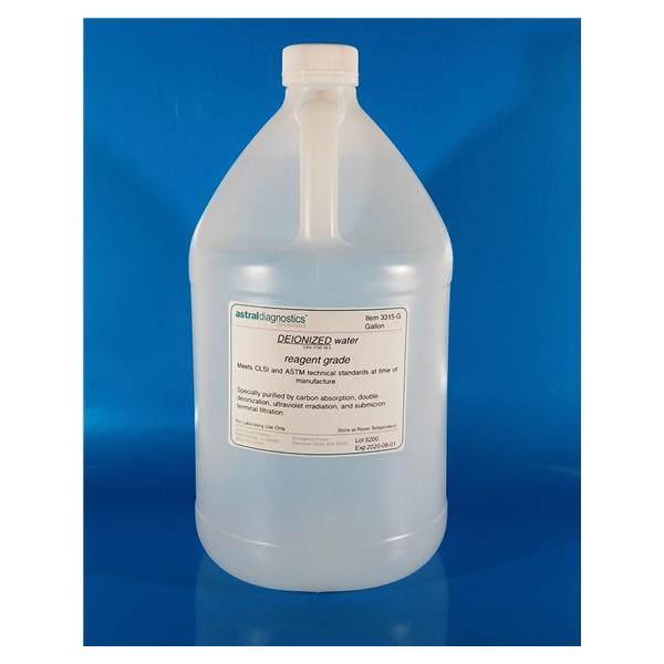 Deionized Water Plastic Clear 1gal Ea