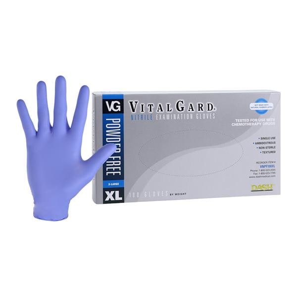VitalGard Nitrile Exam Gloves X-Large Blue Non-Sterile