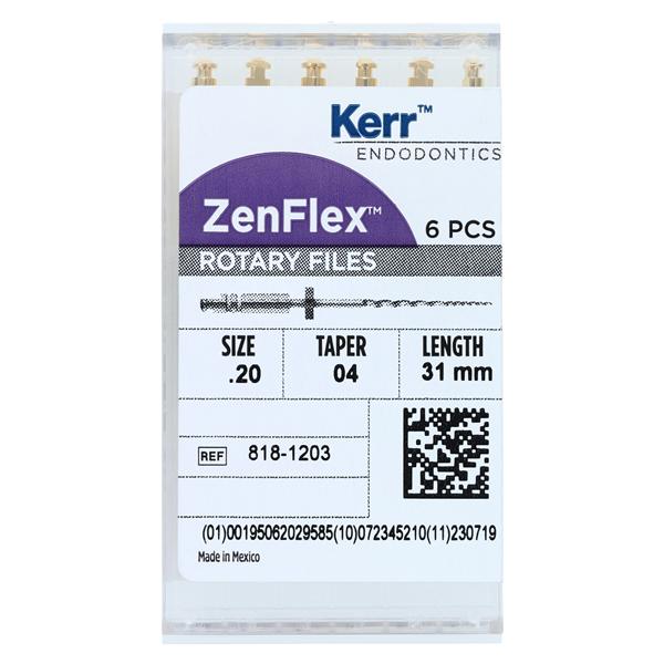 ZenFlex Shaping File 31 mm Size 20 Nickel Titanium .04 6/Pk