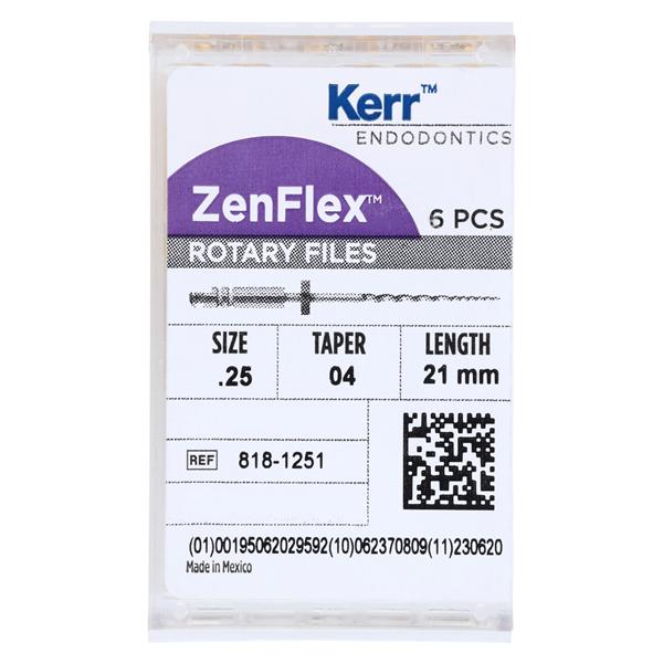 ZenFlex Shaping File 21 mm Size 25 Nickel Titanium .04 6/Pk