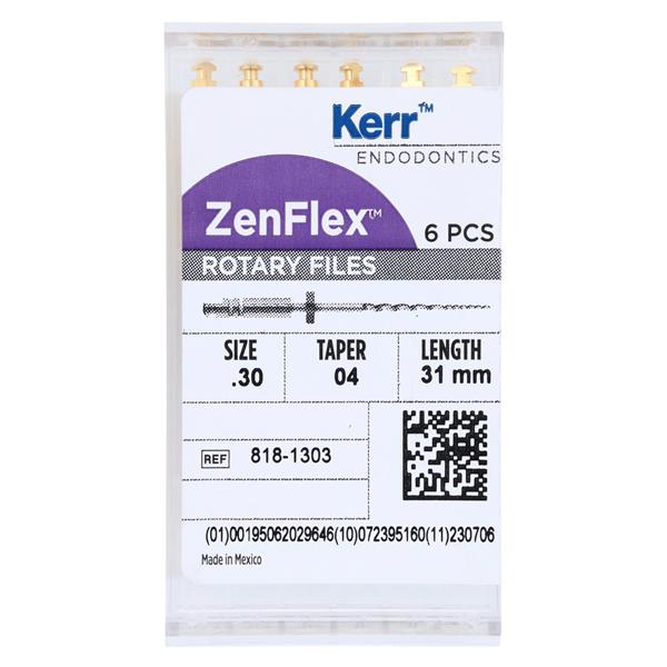 ZenFlex Shaping File 31 mm Size 30 Nickel Titanium .04 6/Pk