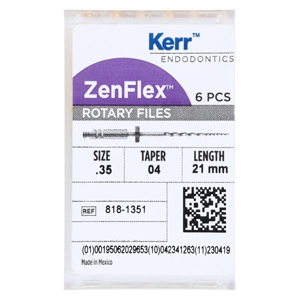 ZenFlex Shaping File 21 mm Size 35 Nickel Titanium .04 6/Pk