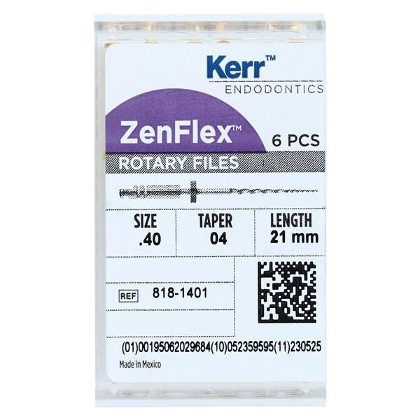 ZenFlex Shaping File 21 mm Size 40 Nickel Titanium .04 6/Pk