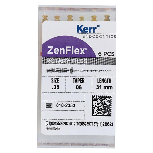 ZenFlex Shaping File 31 mm Size 35 Nickel Titanium .06 6/Pk