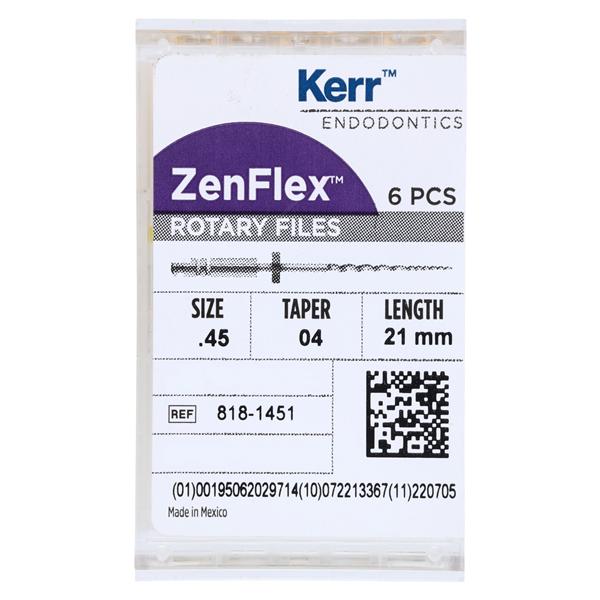 ZenFlex Shaping File 21 mm Size 45 Nickel Titanium .04 6/Pk