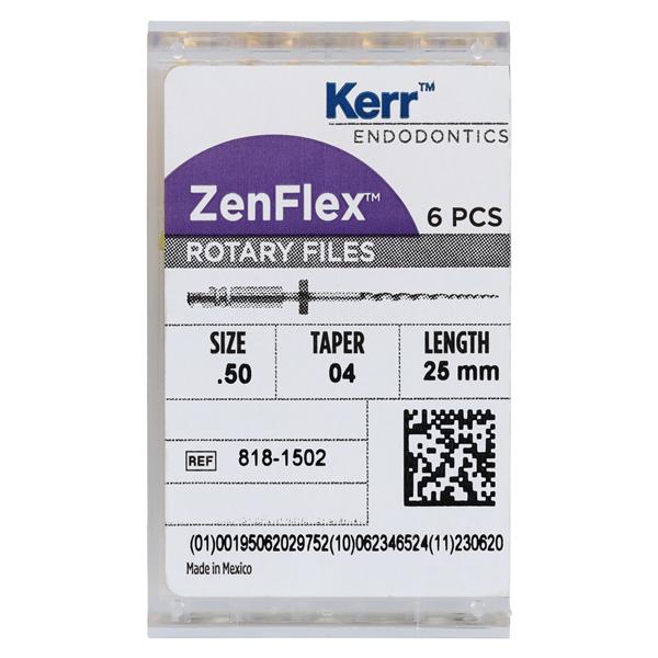 ZenFlex Shaping File 25 mm Size 50 Nickel Titanium .04 6/Pk