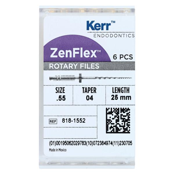 ZenFlex Shaping File 25 mm Size 55 Nickel Titanium .04 6/Pk