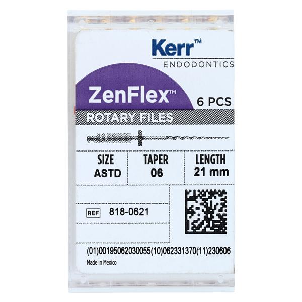 ZenFlex Shaping File 21 mm Size 20-45 Nickel Titanium .06 6/Pk