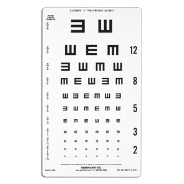 Illiterate Chart Vision Testing 10' Testing Distance Ea