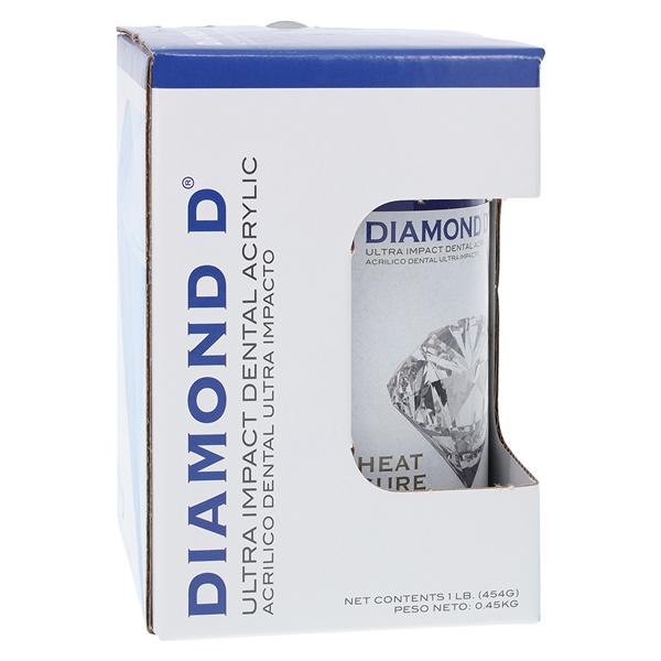 Diamond D Denture Resin Ultra Impact Acrylic Heat Cure Light Reddish Pink 1Lb/Ea