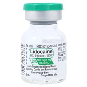 Lidocaine HCl Injection 2% Preservative Free SDV 5mL/Vl