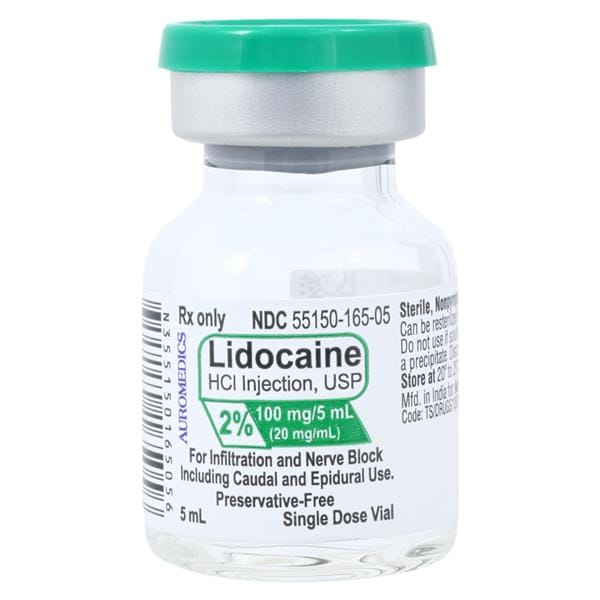 Lidocaine HCl Injection 2% Preservative Free SDV 5mL/Vl