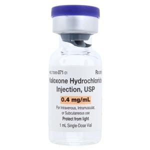 Naloxone HCl Injection 0.4mg/mL SDV 1mL 1mL/Vl, 100 VL/CA