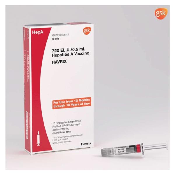 Havrix Hepatitis A Pediatric Injectable 720ELU PFS w/o Needle 0.5mL 10/Pk