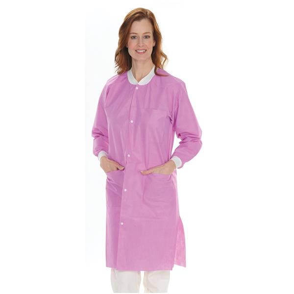 Extra-Safe Lab Coat 3 Layer SMS X-Small Raspberry 10/Pk