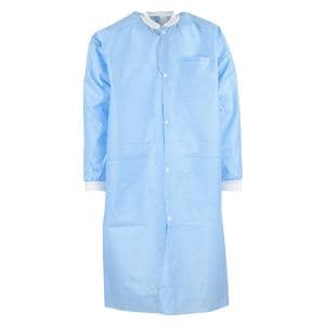 ValuMax Extra-Safe Protective Lab Coat 3 Layer SMS Large Medical Blue 10/Pk