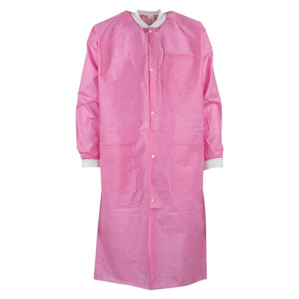 ValuMax Extra-Safe Protective Lab Coat 3 Layer SMS X-Large Raspberry 10/Pk
