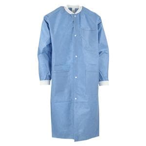 ValuMax Extra-Safe Protective Lab Coat 3 Layer SMS Large Ceil Blue 10/Pk